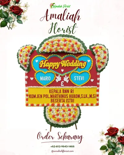 Karangan Papan Bunga Pernikahan di Guntung Paikat